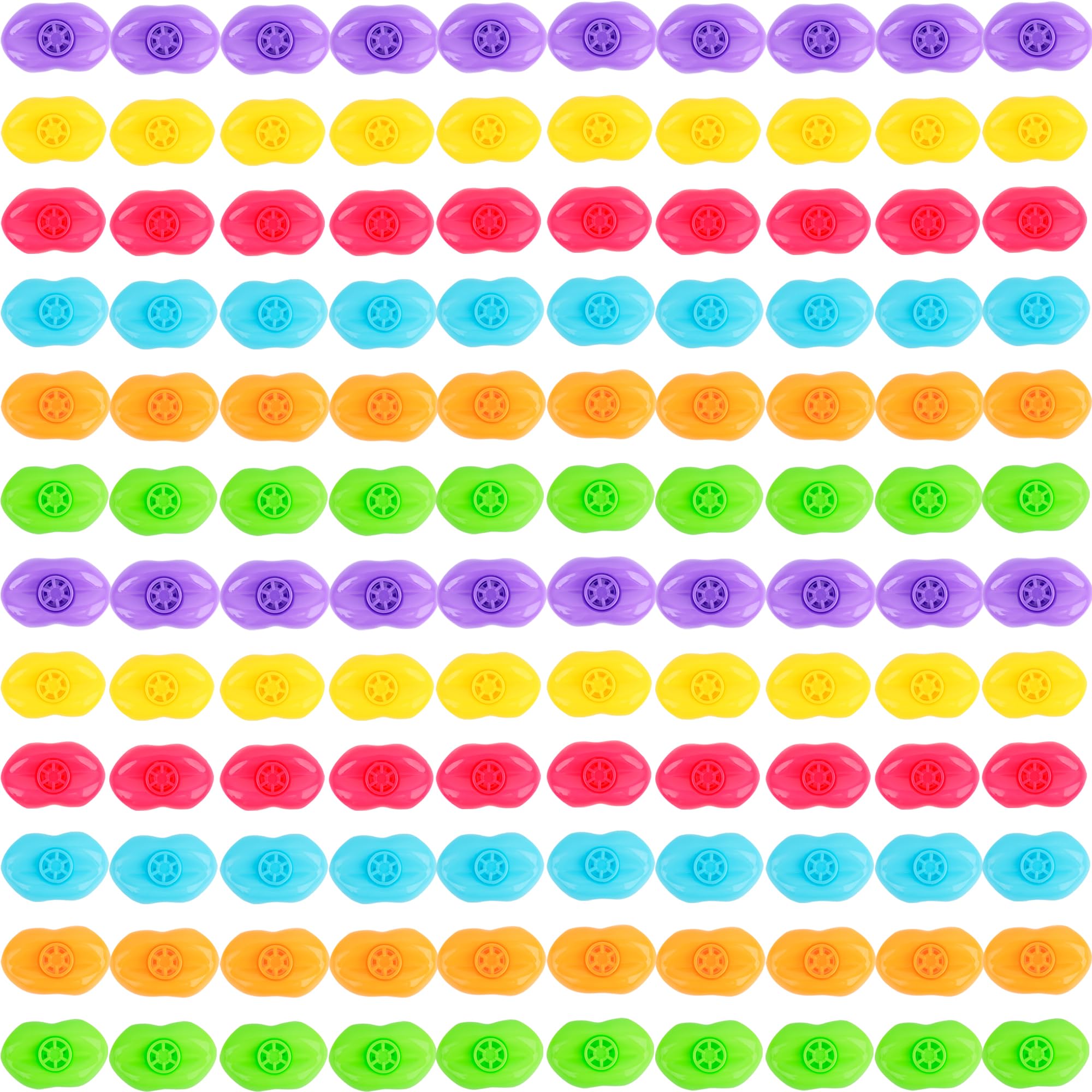 Hoarost 120 Pcs Lip Whistles Multicolored Plastic Siren Lip Whistle Funny Whistles Noise Maker Toys for Kids Birthday Christmas New Year Noisemaker Party Favors Goody Bag Fillers