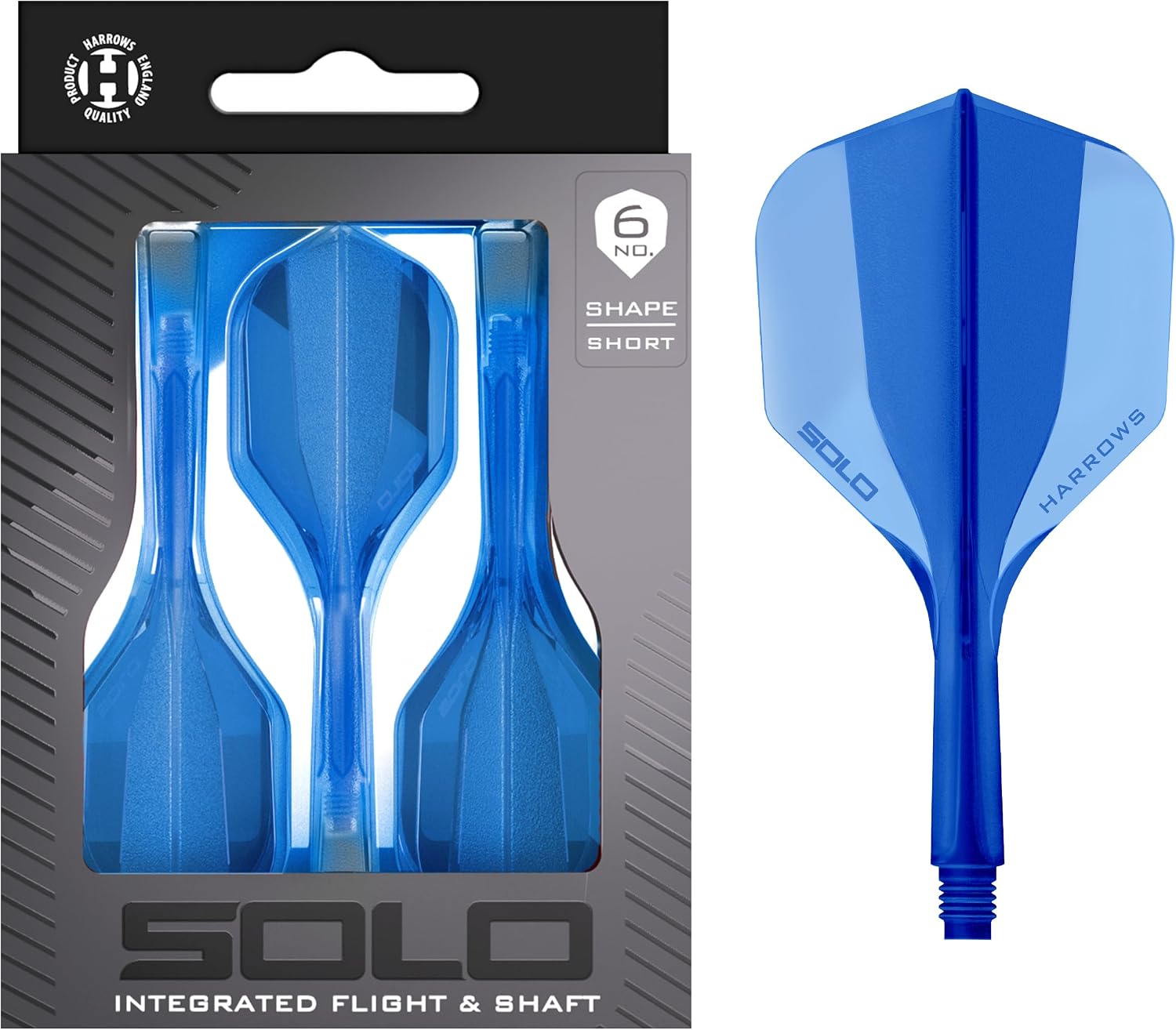 Harrows Solo Integrated Flight & Shaft System – 3 Molded Flights & Shafts – One-Piece Aero Core Construction – Fixed 90° Design for Stability