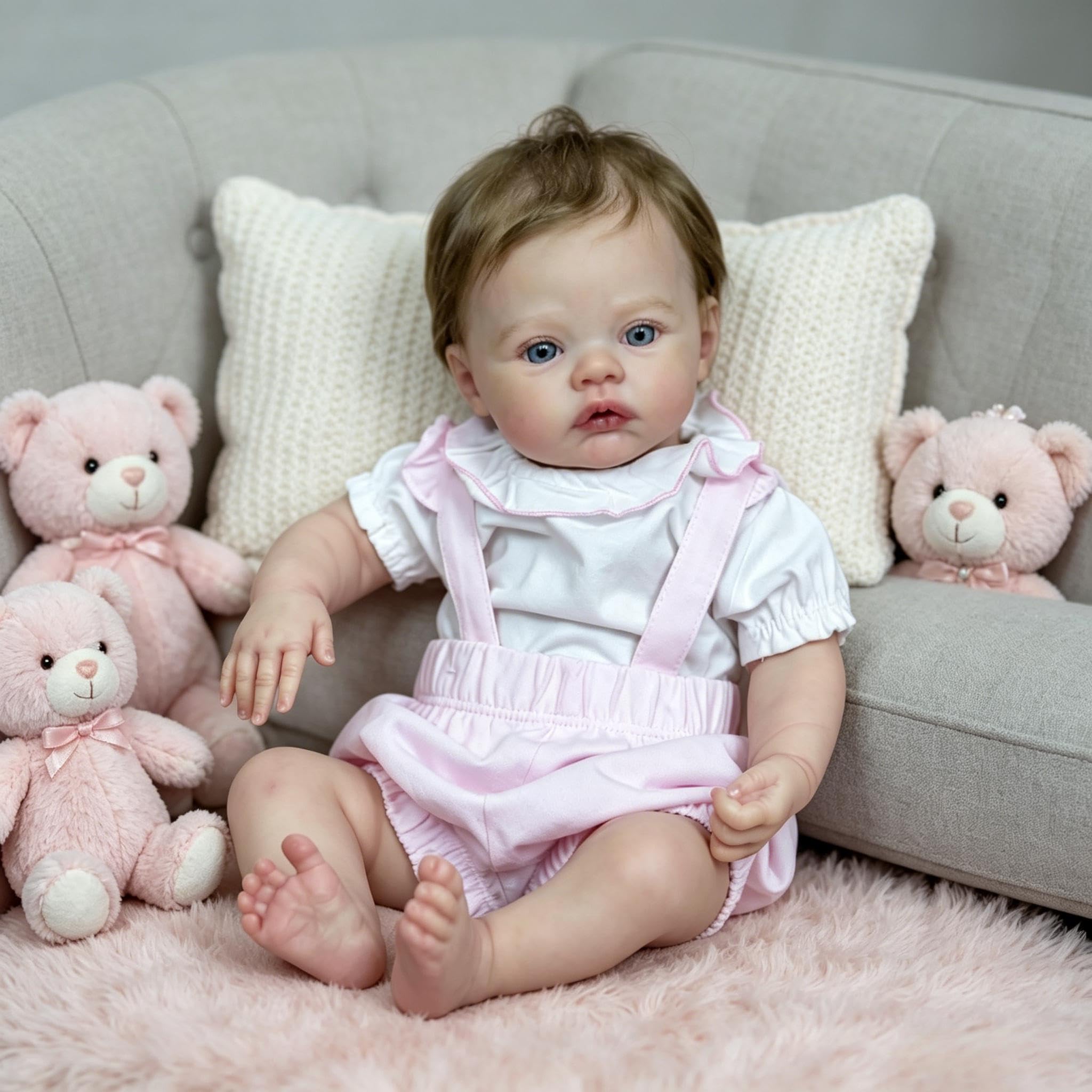 Reborn Baby Dolls silikonowe na całe ciało, winylowe, 45 cm, realistyczna lalka dla noworodka, nadaje się do prania, wygląda jak prawdziwe życie, Reborn lalki z akcesoriami do zabawek