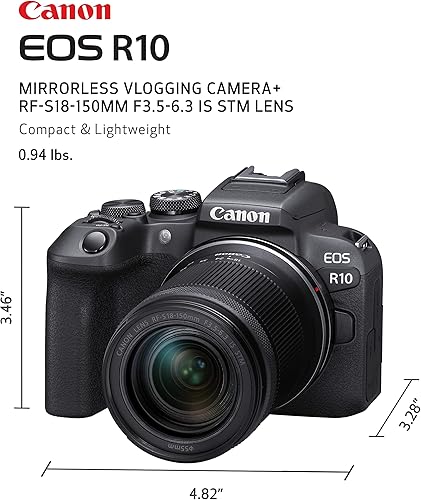 Miniatura 2 de Kit de lentes Canon EOS R10 RF-S18-150mm F3.5-6.3 is STM, cámara sin espejo para vlogging, 24,2 MP, video 4K, procesador de imagen DIGIC X, disparo