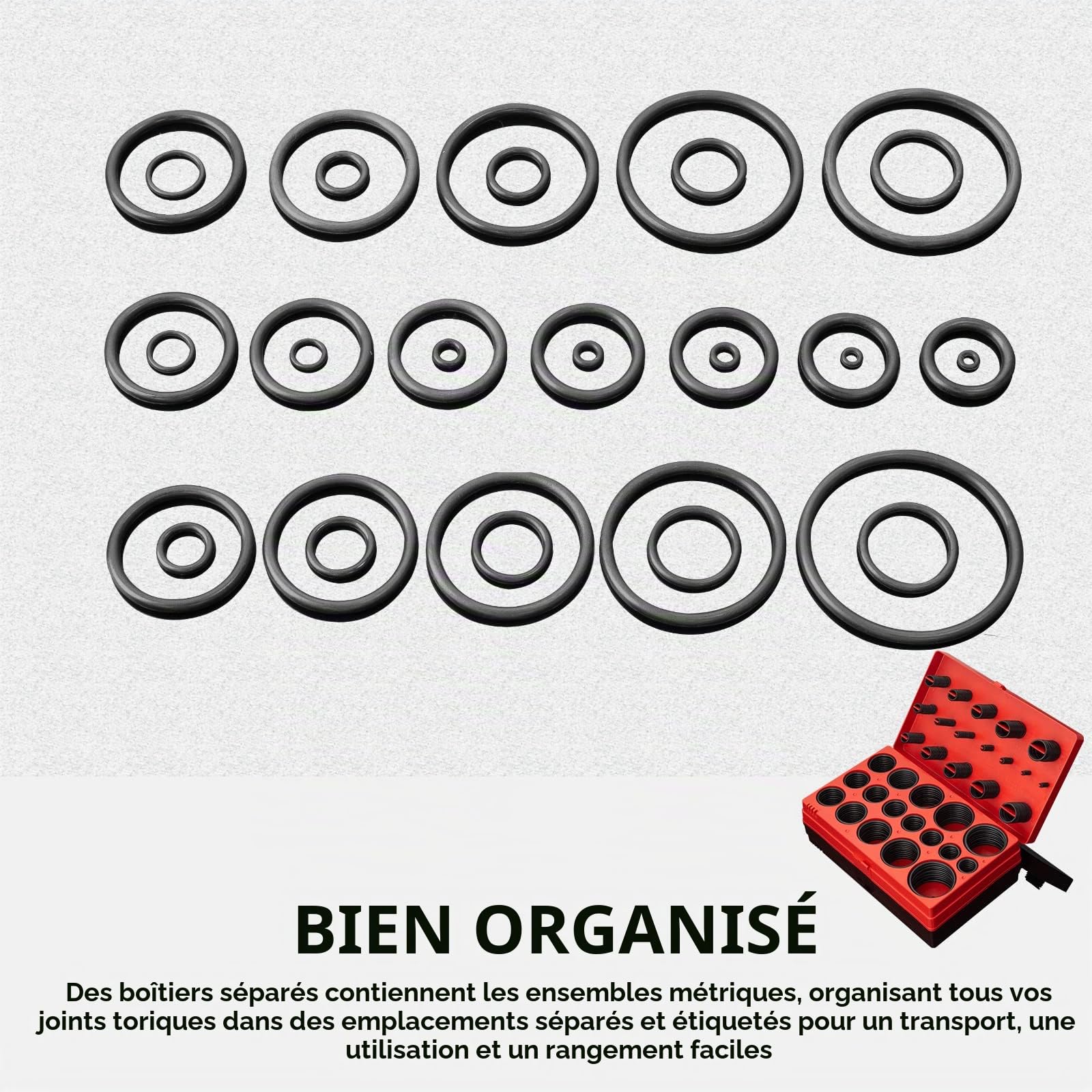 CCLIFE 419 Joints Toriques NBR Ø 3-50 mm, 32 Tailles Kit d'Étanchéité Caoutchouc