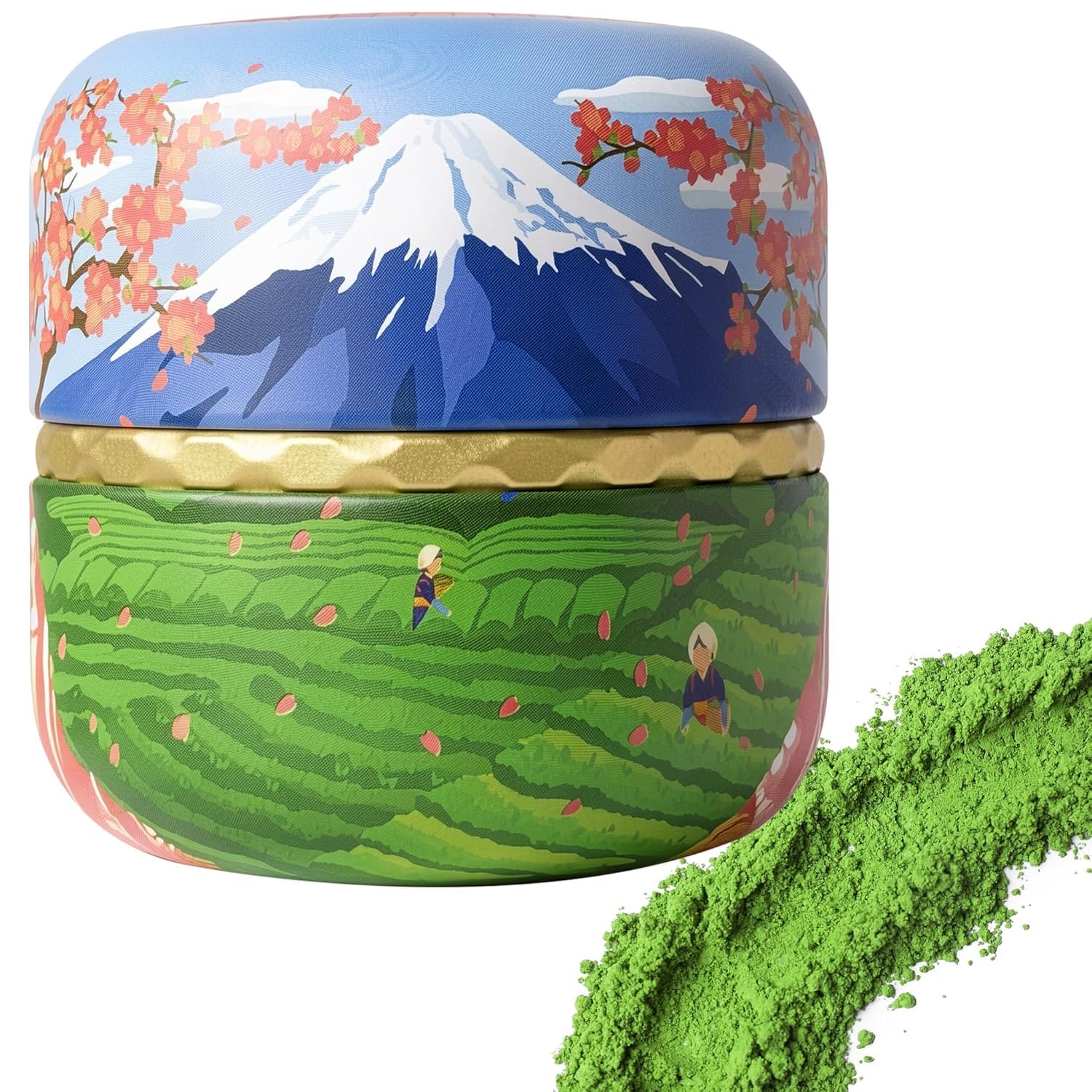 Ceremonial Grade Matcha Powder Tin1.76oz(50g),Class AA Japanese JAS Certified Organic Matcha & Pure First Harvest Matcha Antioxidant,L-Theanine for Focus & Relaxation,Non-GMO Green Tea