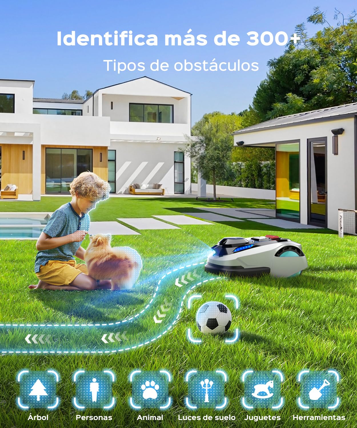 (2026 Upgrade) YARDCARE N1600 Pro Robot cortacésped sin Cable perimetral, Recomendado para 1600 m² – con Corte en U, RTK & visión IA, Control Mediante App, gestión multizona y Pendientes hasta 45%