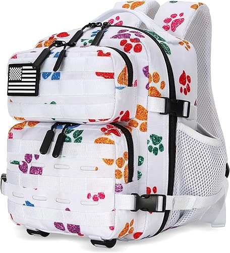Miniatura 22 de Mini mochila táctica de 9L para hombres y mujeres, mochila táctica pequeña para senderismo, bolsa táctica pequeña, paquete de fitness, Negro&rojo,