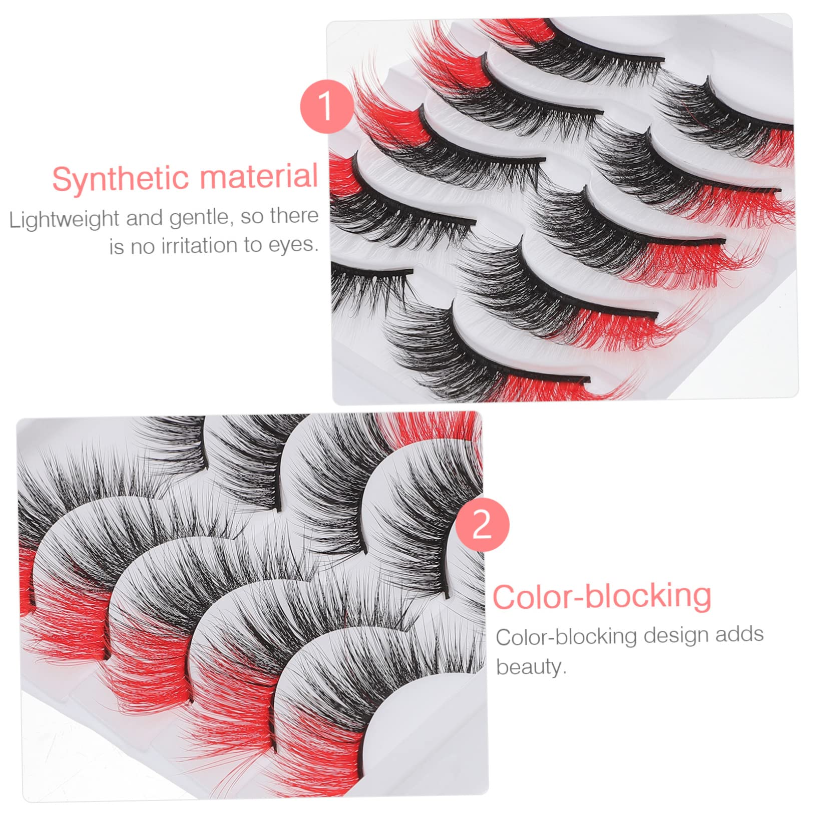 Housoutil 25pares Pestañas Postizas De Color Para Mujeres De Extensiones De Pestañas Reutilizables Para Maquillaje De Fiesta y