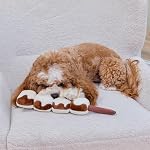 CHEWFFON Squeaky Jouet pour chien - Puzzle en peluche de bâton de S'Mores - Rincement amovible & Squeaker Enrichissement - Jouet interactif pour moyen & Grands chiens
