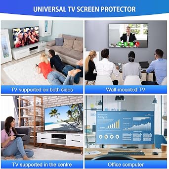 Ninonly 55 Inch TV Screen Protector, HD Clear Display Protector Panel, Acrylic Protective TV Screen Protectors for Single/Dual-point Support TV/Wall-mounted TV/Computer Monitor