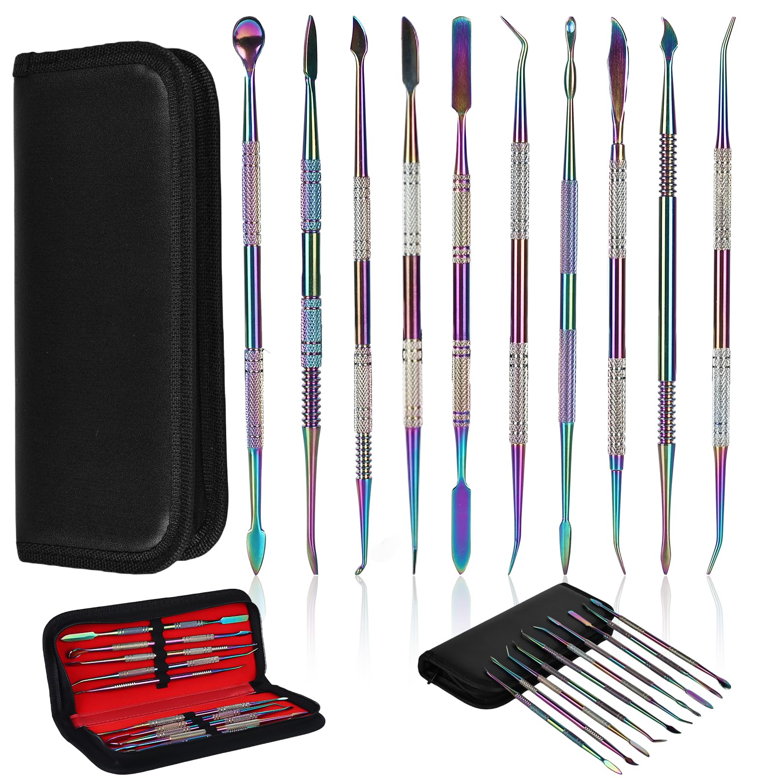 Kit 10 Outils Sculpture Modelage Nizirioo - Outils Poterie Acier Inoxydable Avec Sac