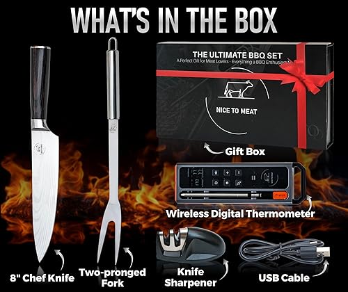 Miniatura 6 de Termómetro inalámbrico para carne, juego de barbacoa digital, conectividad Bluetooth 5.3 y WiFi, control de aplicación de 800 pies (iOS y Android)