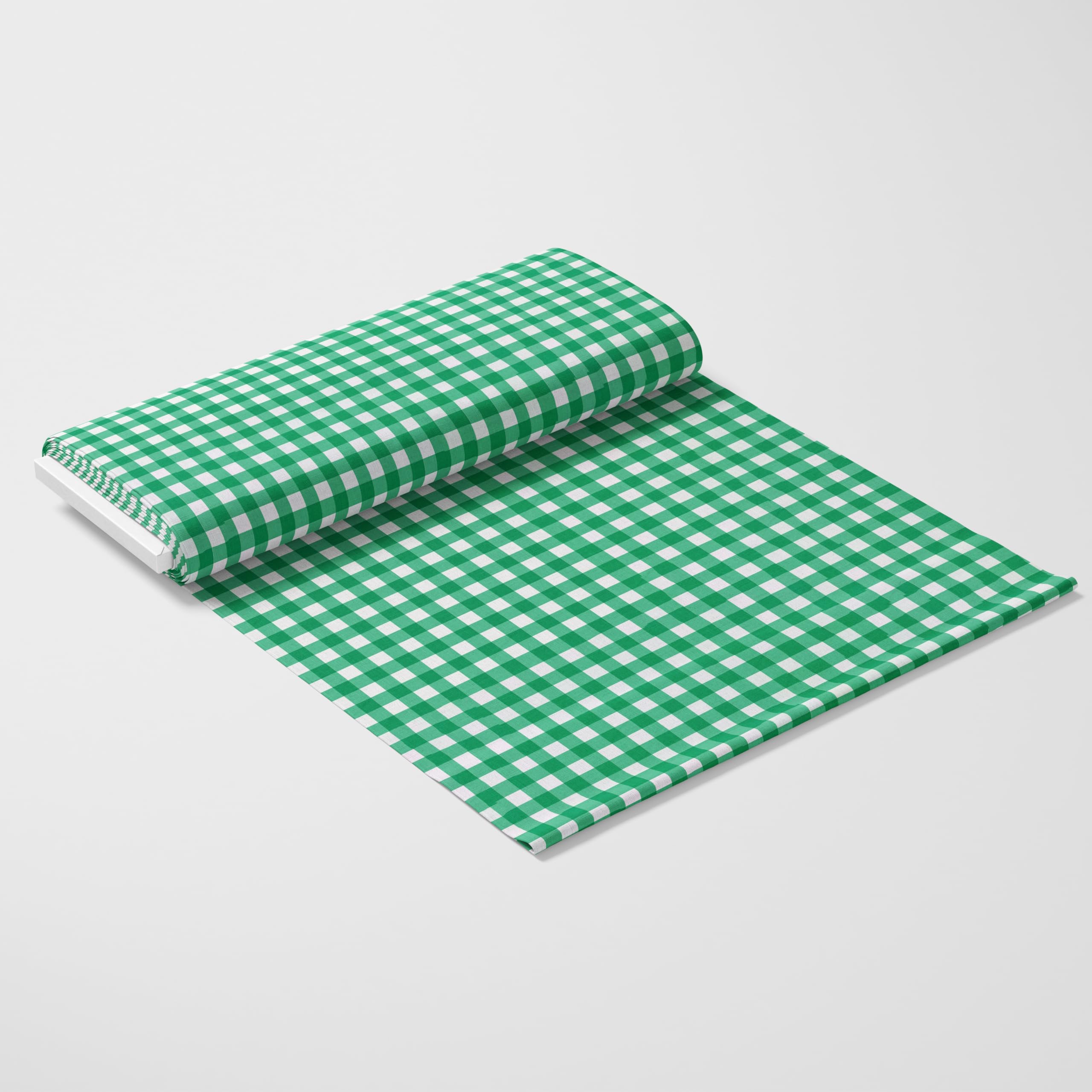 Discount Fabrics Ltd Green Dfl Gingham Polycotton Fabric 1 Inch Check | 114Cm Wide - Plain Weave Material For Dressmaking Shirts Tablecloths Crafts - Sold By The Metre (Green)