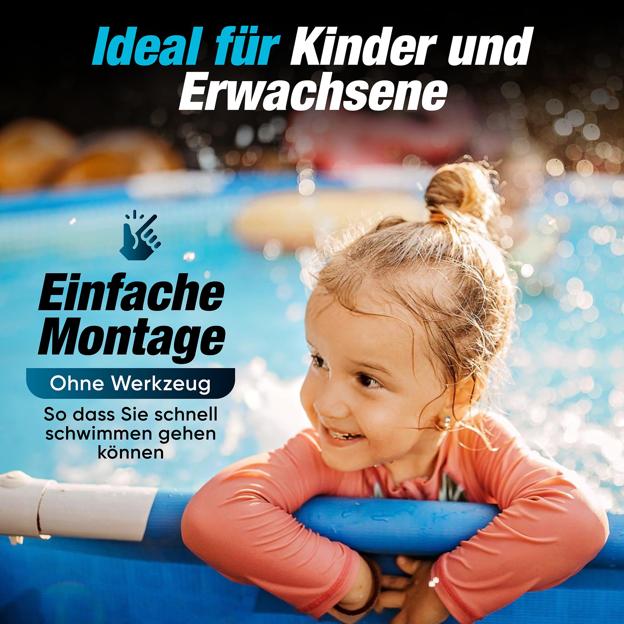 Gartenpool Stahlrahmenbecken Komplett-Set mit Filterpumpe Ø 300 x 76 cm rund Steel Frame Pool