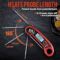 Vista 3 de Termómetro digital de carne, termómetro de carne de lectura instantánea para parrilla y cocina, termómetro impermeable para alimentos para cocina