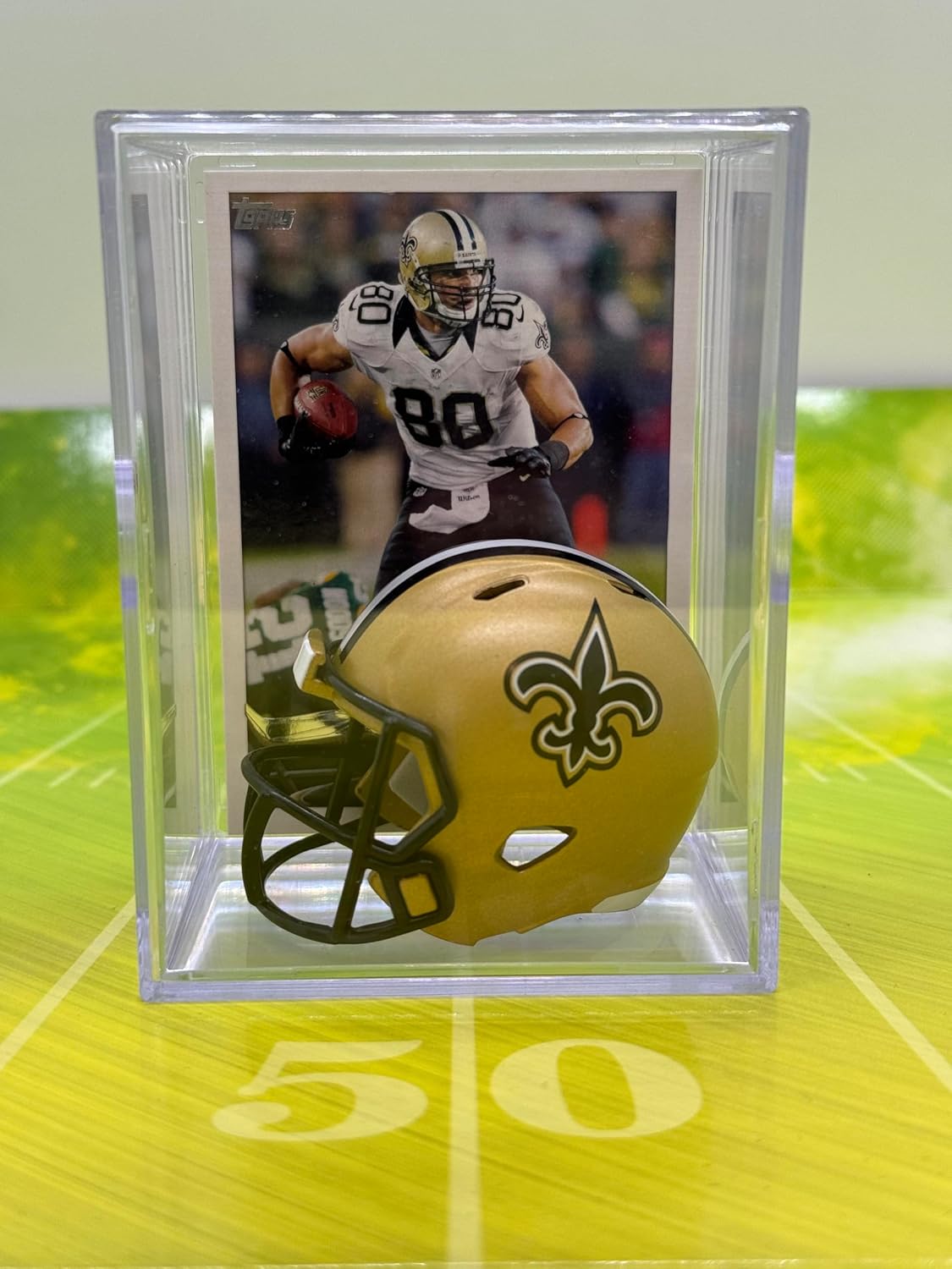 New Orleans Saints NFL Helmet Shadowbox w/Jimmy Graham card