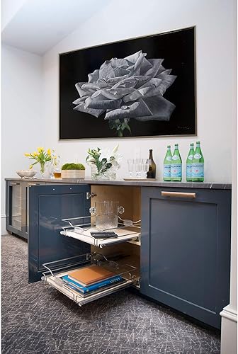 Miniatura 2 de Rev-A-Shelf 5330-33BCSC-MP - Organizador de almacenamiento extraíble de alambre cromado y cesta de madera de 33 pulgadas con cierre suave para base