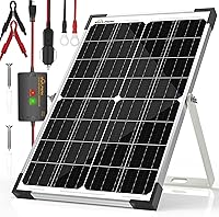 Vista 9 de SOLPERK - Cargador de batería solar de 25 W 12 V, kit de panel solar impermeable con controlador de ahorro de energía para auto, RV, remolque, barco