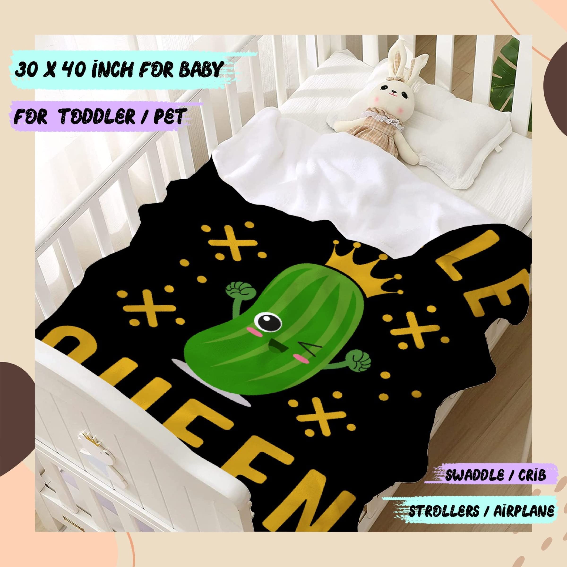 ARTBLANKET Pickle Queen Throw Blanket Fannel Fleece Super Soft Funny Blanket Travel Throw Blanket for Bed Couch Sofa 60 x 50 Inch for Teen