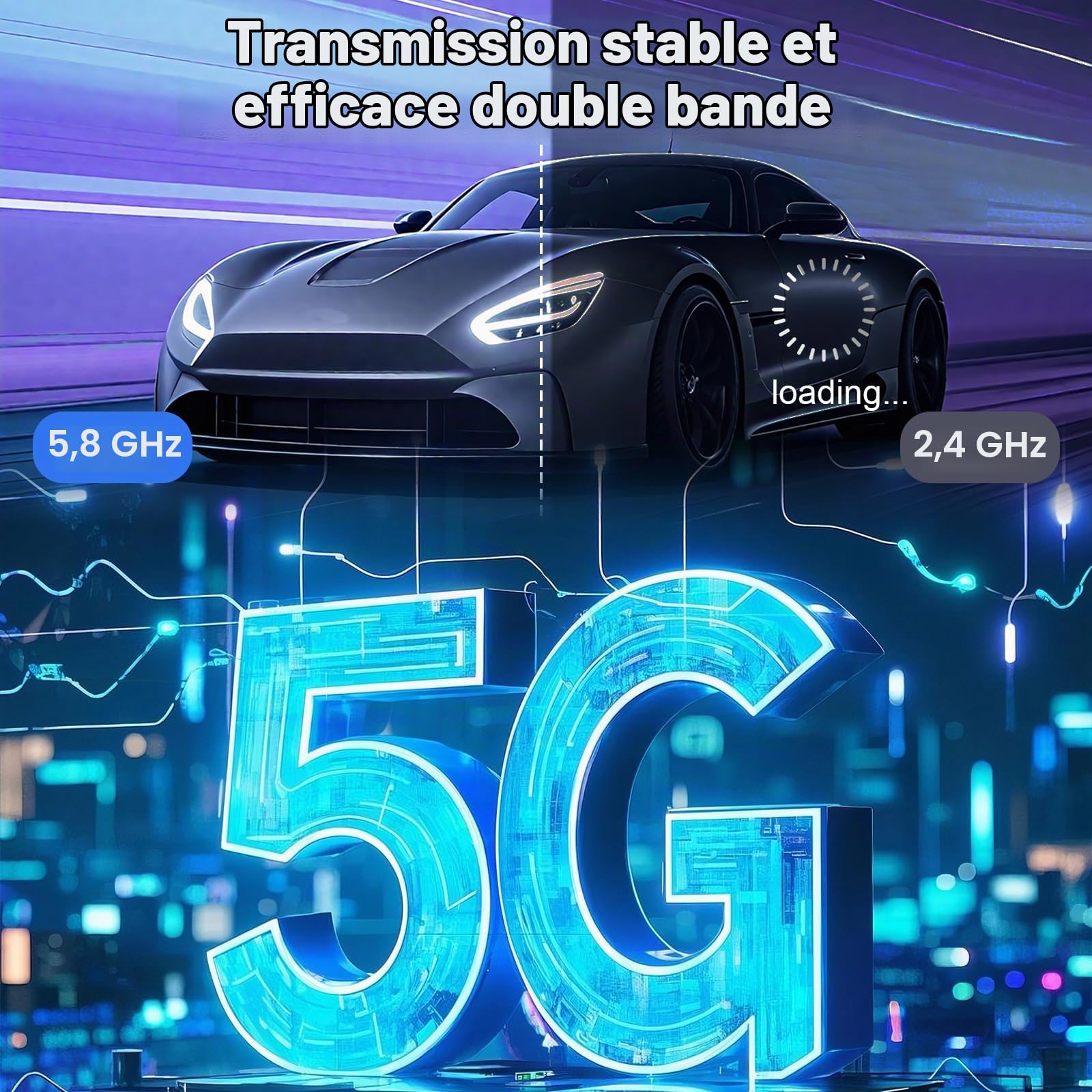 Émetteur et récepteur HDMI sans Fil, décodage 4K, Sortie 1080P, Extension HDMI 2,4G/5,8G avec portée de Transmission de 100FT, pour Ordinateur Portable, PC vers TV HD, Projecteur,Plug & Play