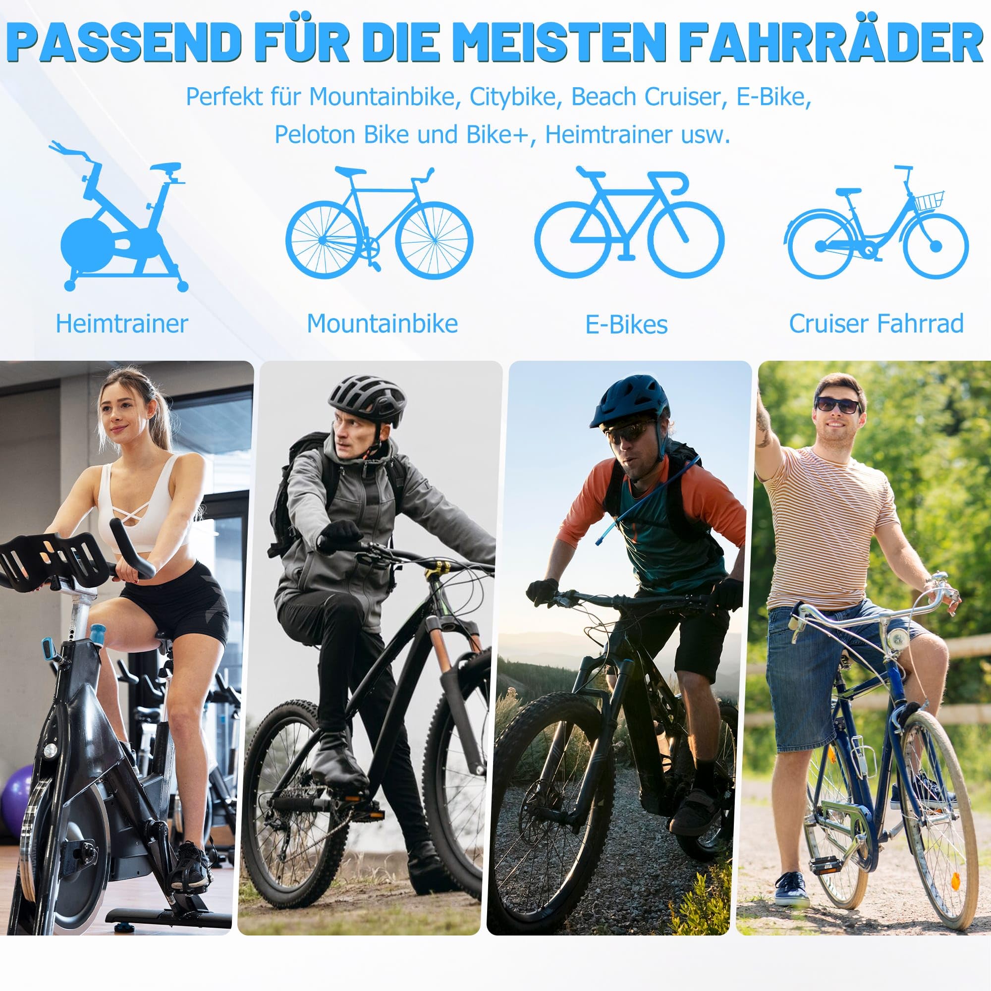 CDYWD Groß Bequemer Fahrradsattel für Herren & Damen, Breit, Weich, Ergonomisch, Bequem Retro Fahrradsitz mit federung, Universal Ersatz Fahrrad Sattel für Cityrad, Mountainbike, Ebike, Heimtrainer