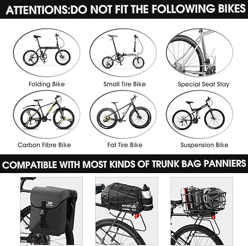 Miniatura 3 de Rear Bike Rack with Basket, Full Quick Release Bike RearCargoLuggage Rack with Cargo Net & Straps, Bicycle Basket Rear for Most Bikes and E-Bike,