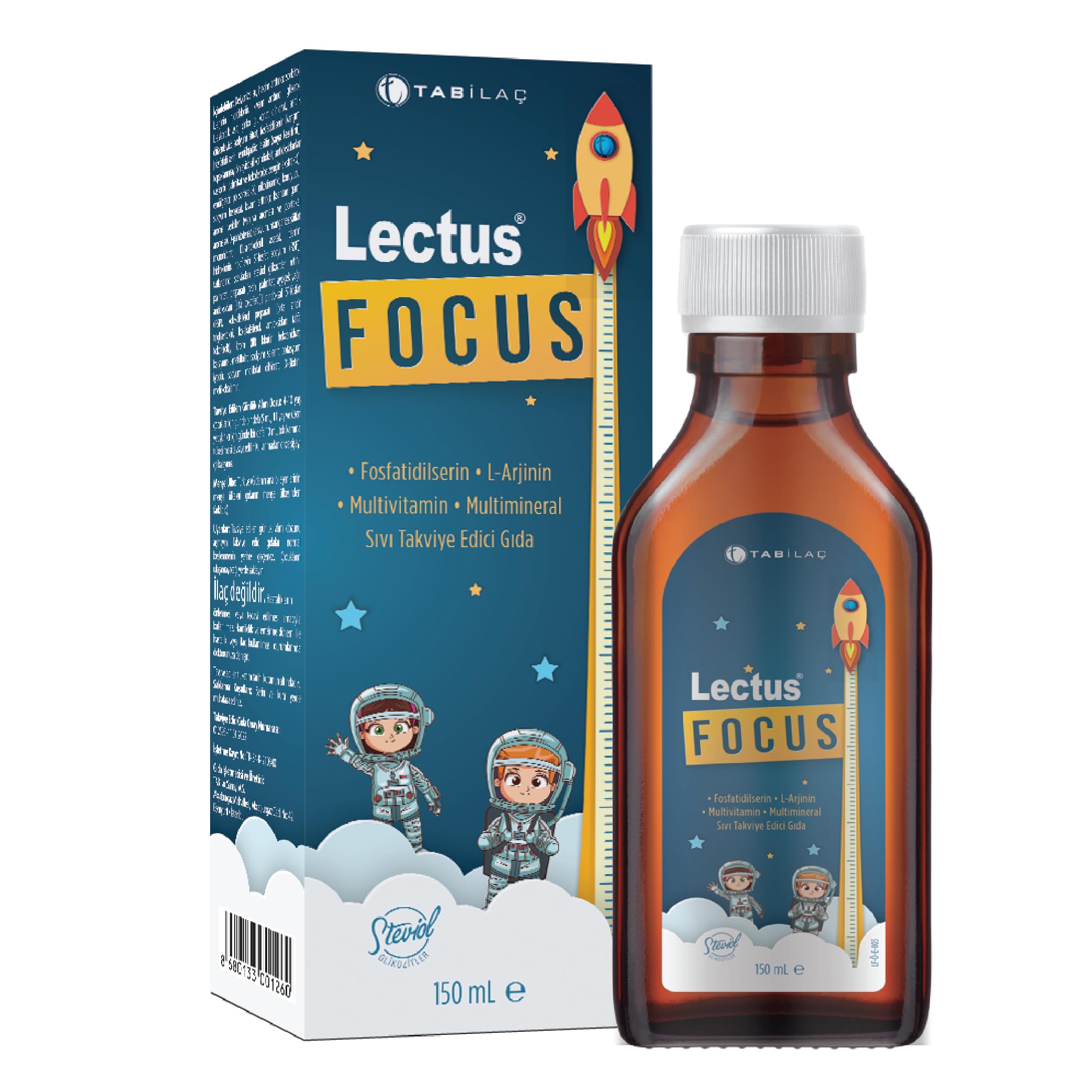 Lectus Focus 150 ml Likit Fosfatidilserin L-Arjinin Multivitamin Multimineral Şurup