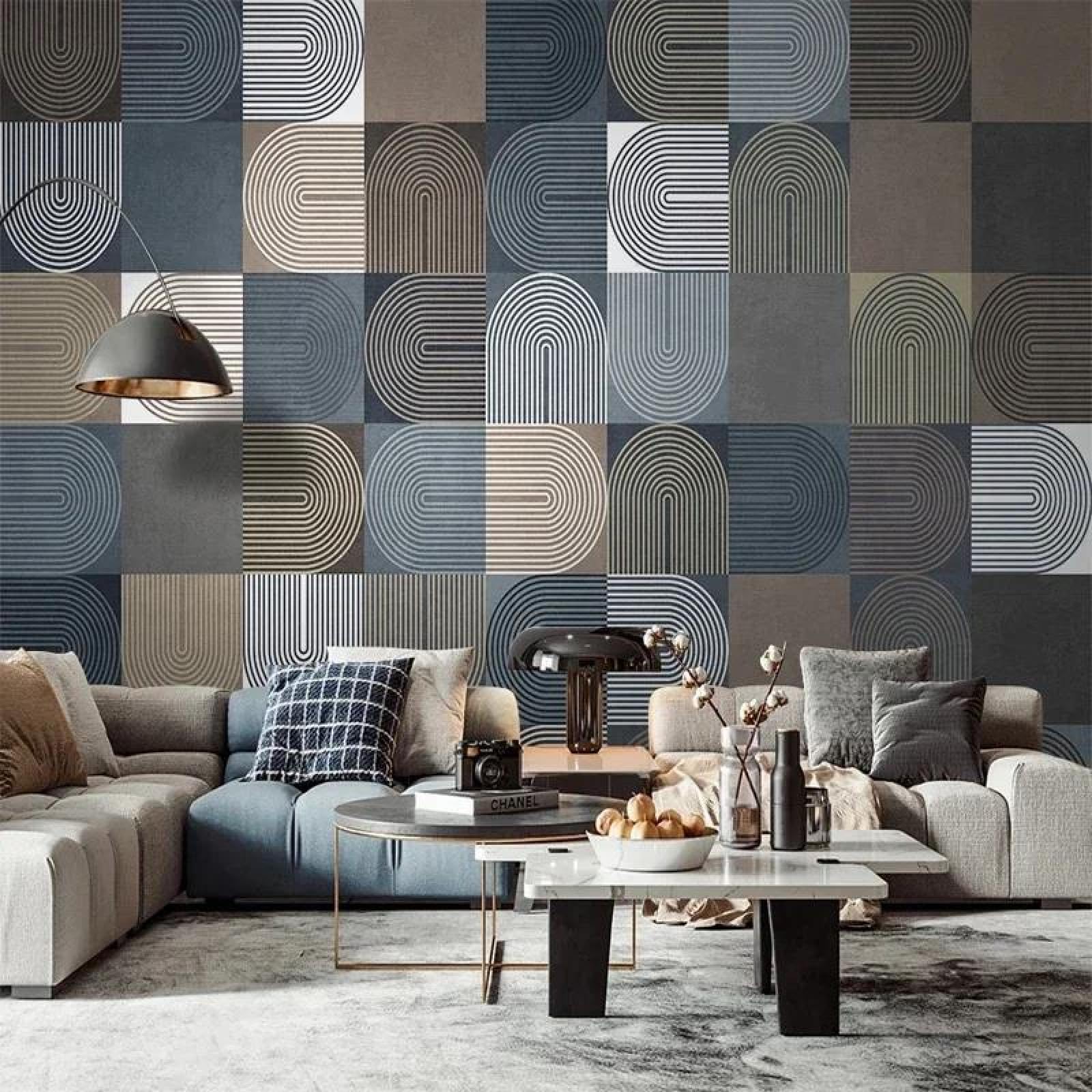 Papier peint 3D rétro pour habiller un mur de salon ou valoriser le coin télévision