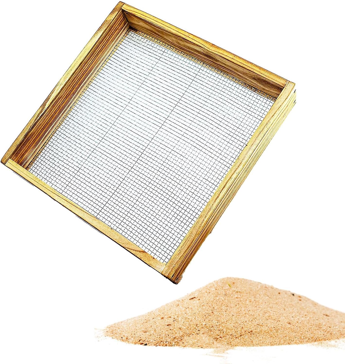 Soil Sifter, Compost Sifter, Solid Wooden Gravel Sifter Compost Soil Screen Sifter, Wood Dirt