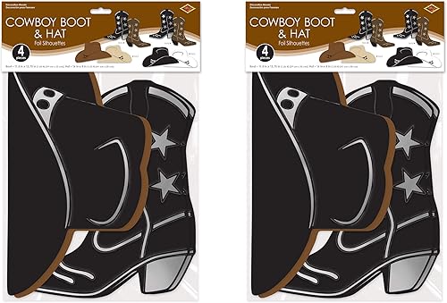 Miniatura 2 de Sombrero de vaquero y silueta de bota, paquete de 2