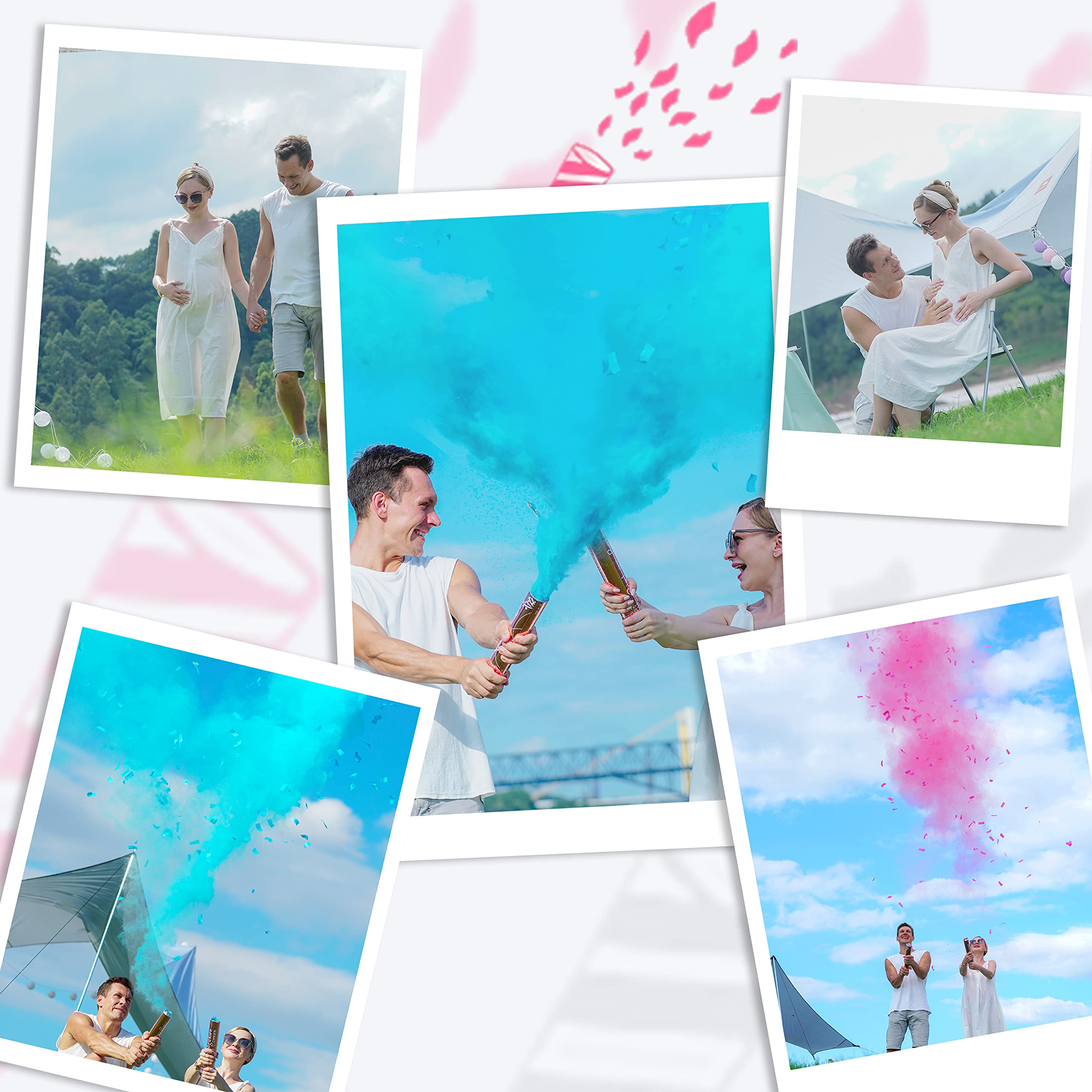 Buy MUHOO Gender Reveal Confetti Powder Cannons, 4PCS (Blue) Gender