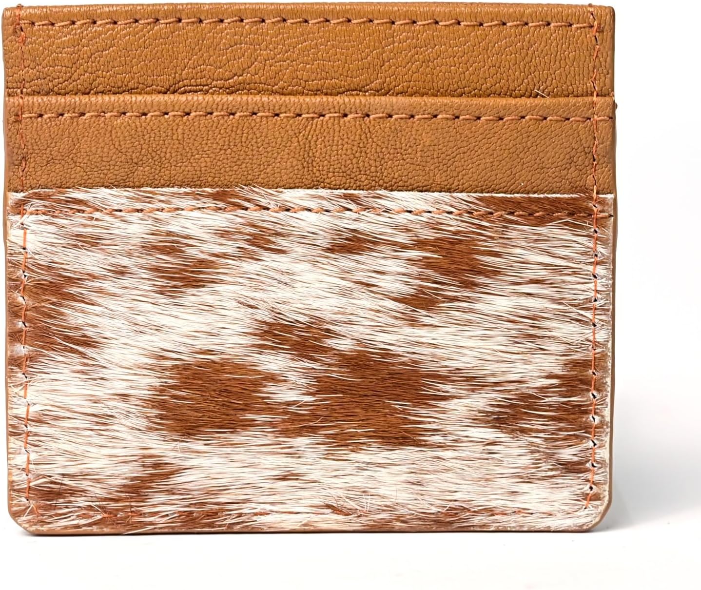 Merbaa Camilia Cowhide Hair on Card Holder Western Cowboy Cowgirl Fashion Vibes Card Holder (Tan)