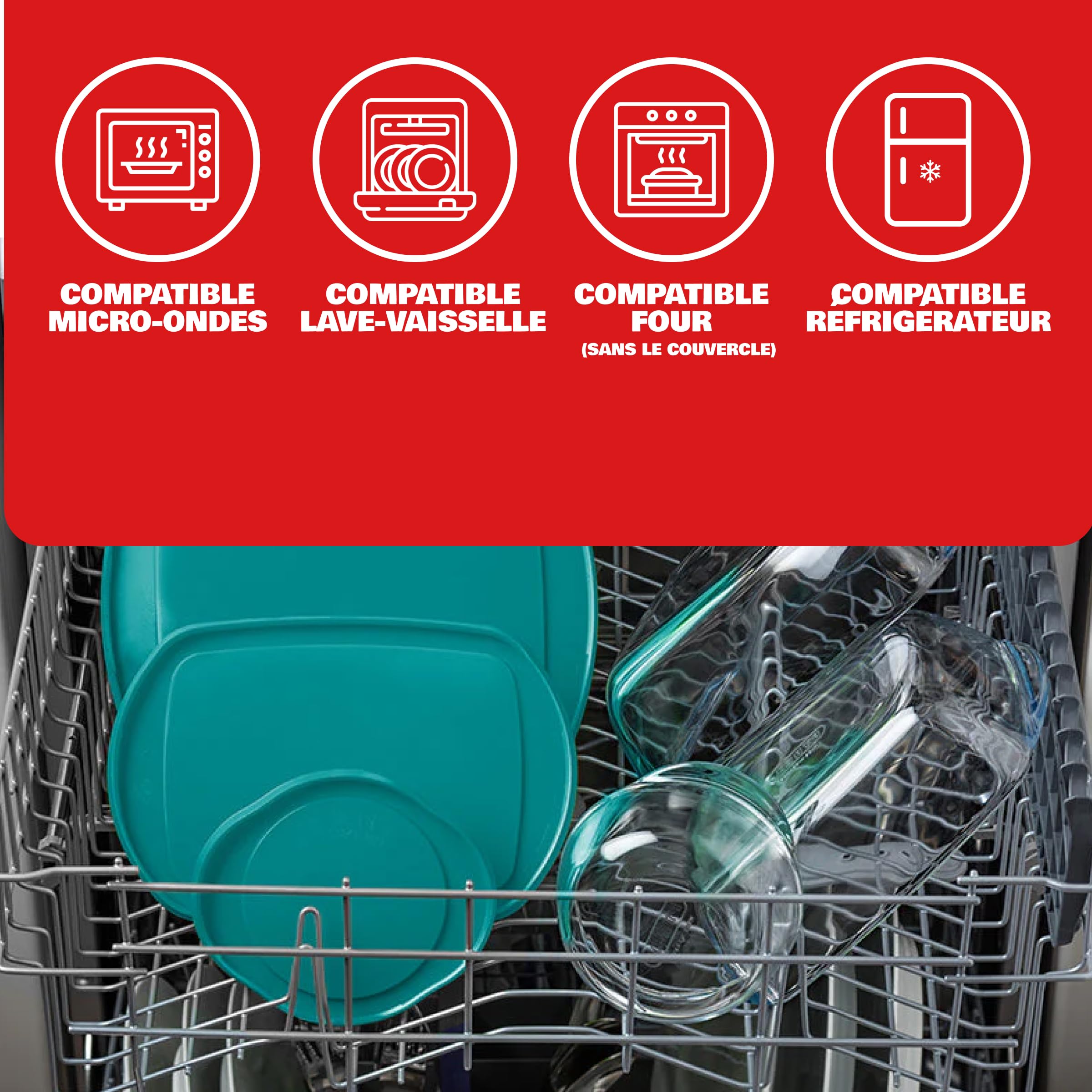 Pyrex - Plat à Four 40x27- Plat en Verre avec Couvercle Rectangulaire Vert - Profond et Empilable avec Poignées Pratiques 2 en 1 - Verre Borosilicate - Ustensile de Cuisine - Fontaines avec Poignées