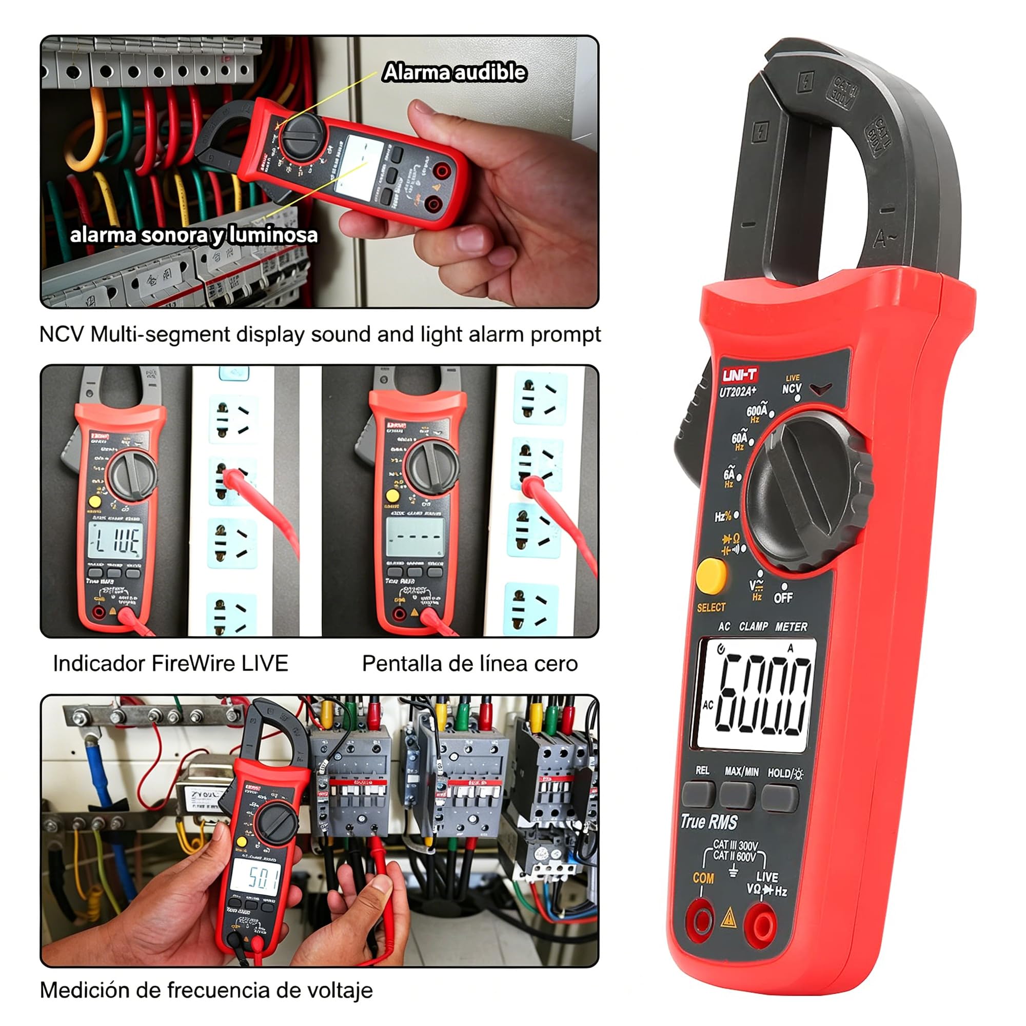 UNI-T UT202A+ Digital Multimeter 6000 Counts Auto Range True RMS clamp Meter — Amazon image 6