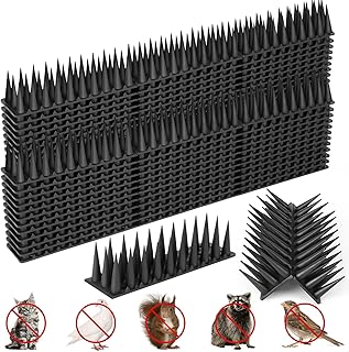 Bird Spikes, 24 Pack Bird Deterrent, Bird Spikes for Pigeons and Other Small Birds, High Thorn Bird Spikes for Outside, Easy Installation Use for Balcony Courtyard Outdoor Roof