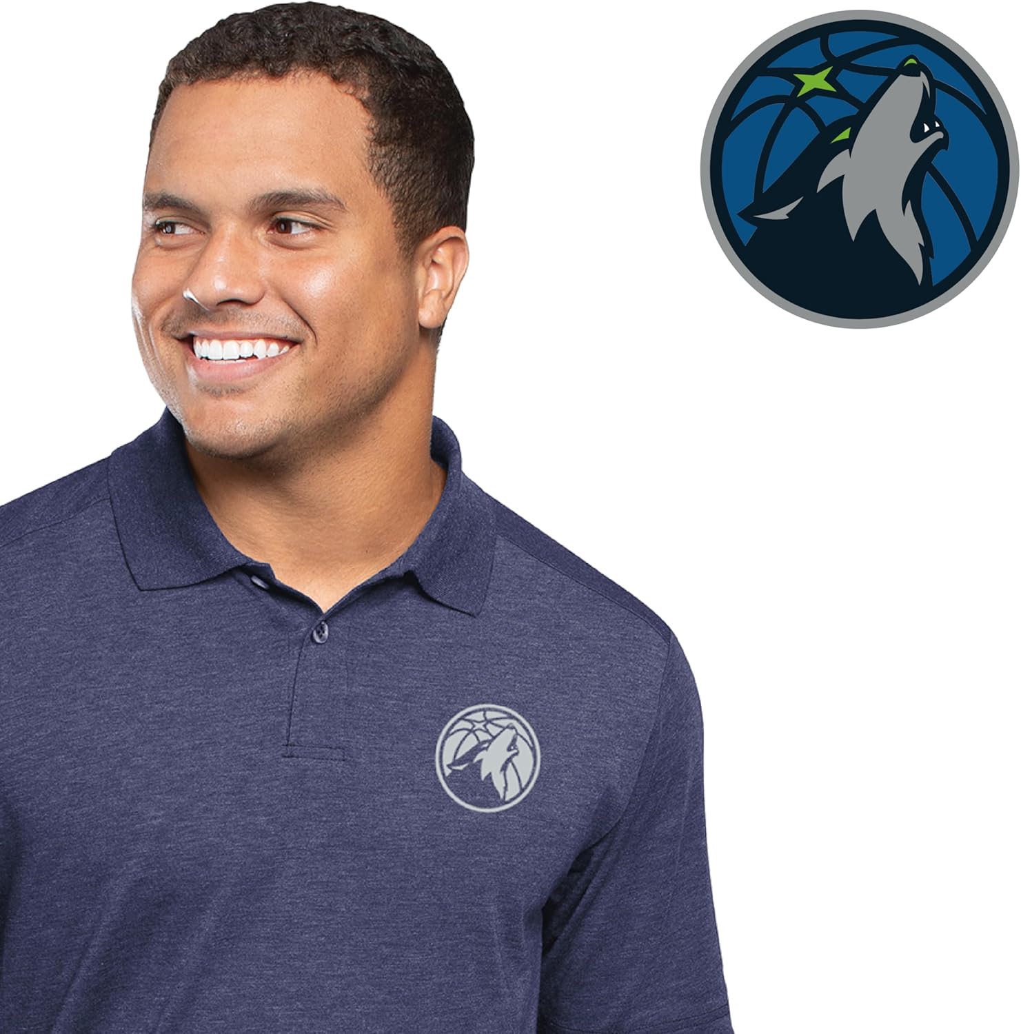 Holloway Men's NBA Minnesota Timberwolves Repreve Eco Polo-Sustainable Moisture-Wicking Shirt for Activewear & Casual Wear