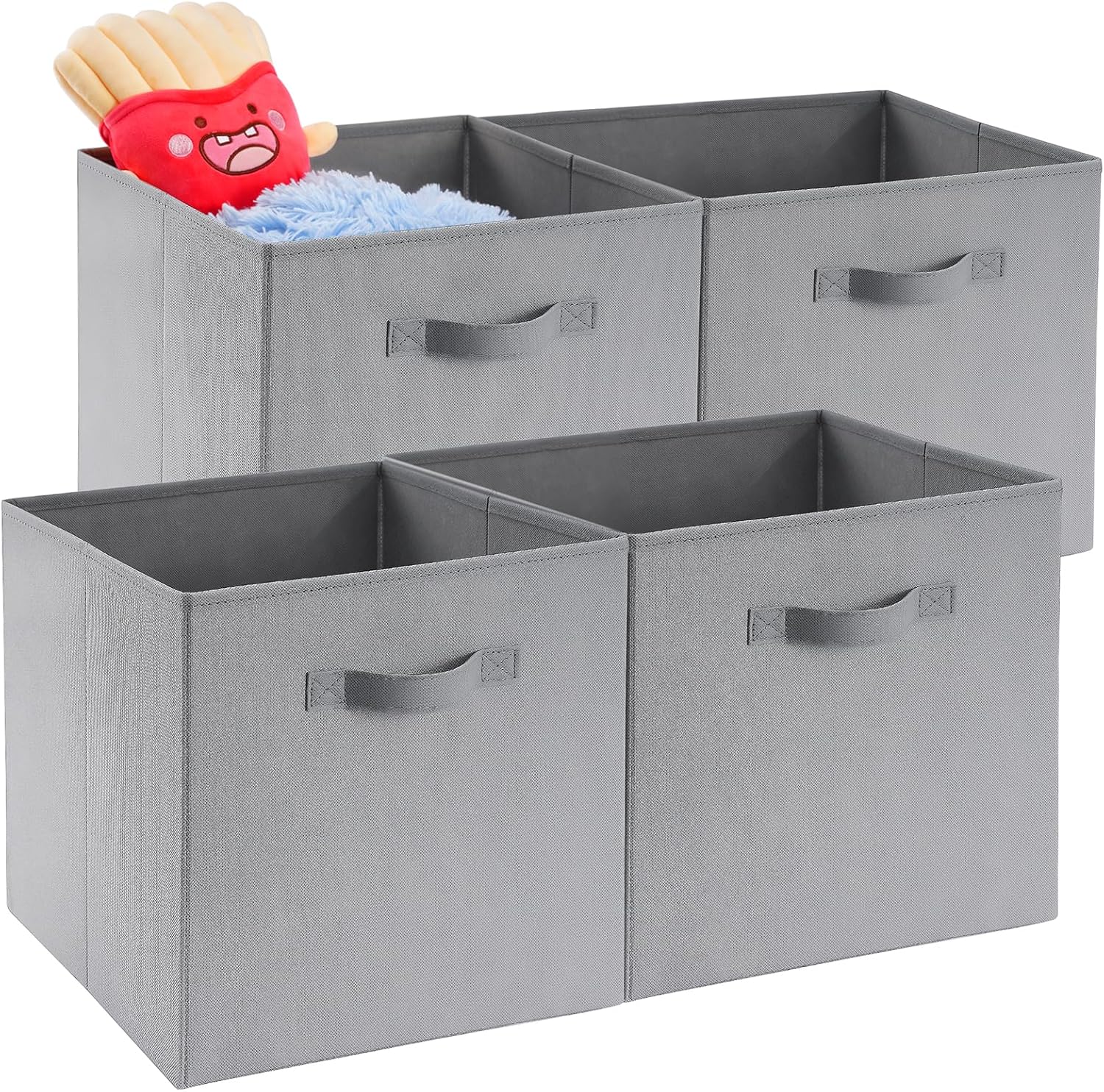 Homneat 13 inch Storage Cubes 4 Pack, Foldable Fabric Cube