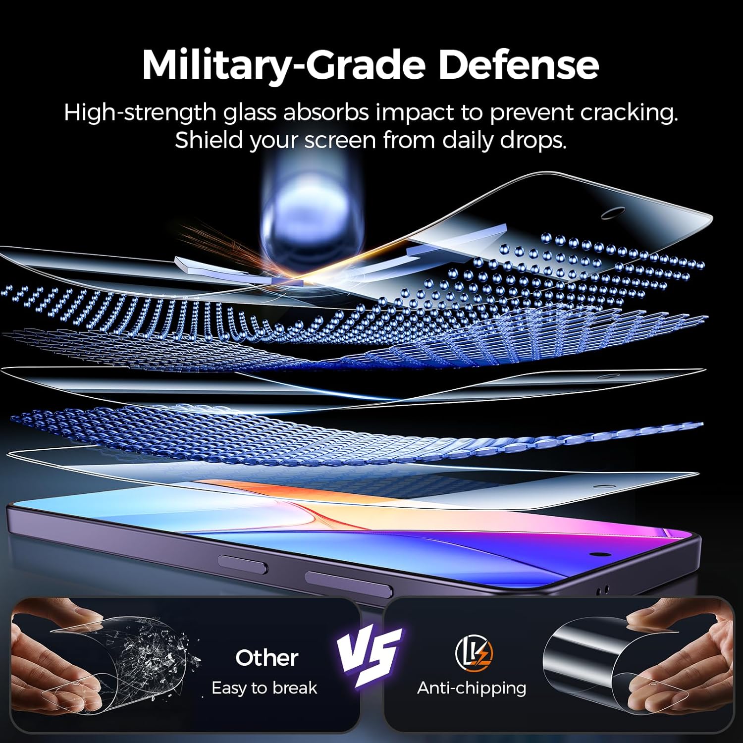 LK 3 Pack for Top 9H+ Samsung Galaxy S26 Ultra Screen Protector, 12FT Military Grade Shatterproof Tempered Glass Screen Protector S26 Ultra with Easy Install Frame, 0 Bubble, Fingerprint Unlock - Image 3