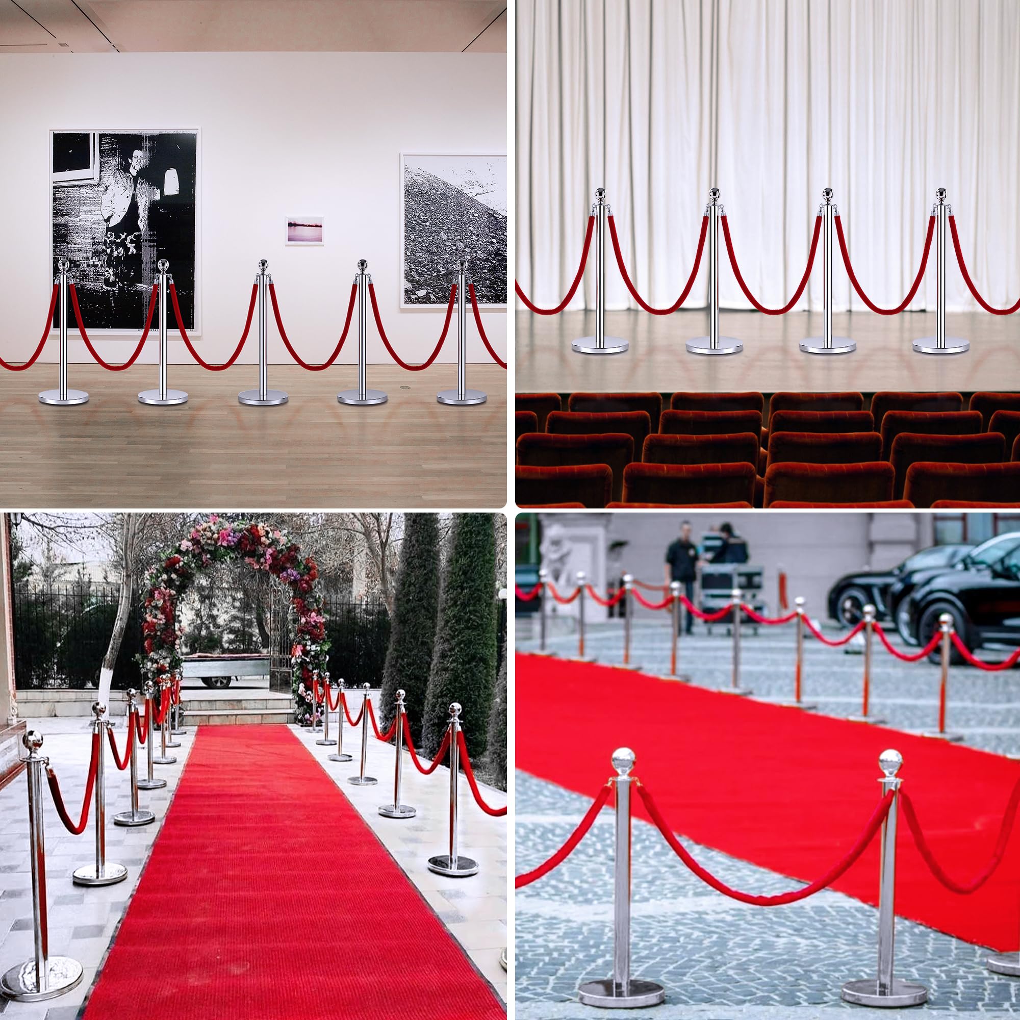 Snapklik.com : Rengue Red Carpet Ropes And Poles,5 Ft/1.5 M Velvet Red ...