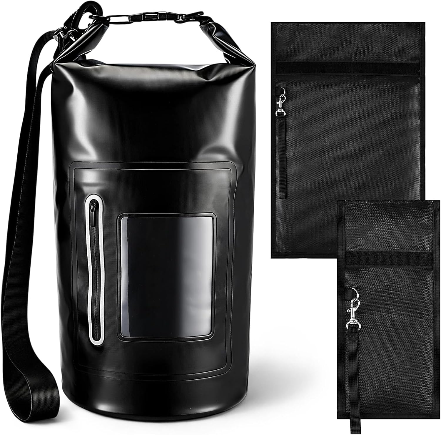 15 L Waterproof Faraday Dry Bag 500d Shield Bag Waterproof Nylon Signal Blocking Backpack with 2 Pcs Faraday Pouch Protects Electronics from Water, Nfc, Cellular, Gps, Emf