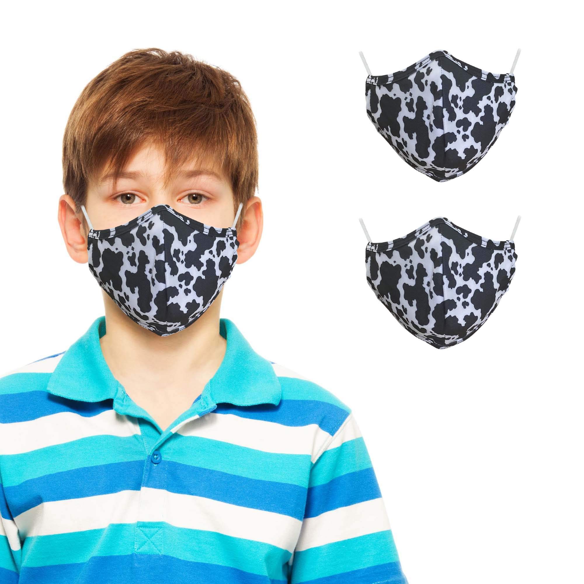 PrimewareReusable Face Mask for Kids | Breathable 2 Ply Cloth Fabric Children’s Mask | 2 Pack