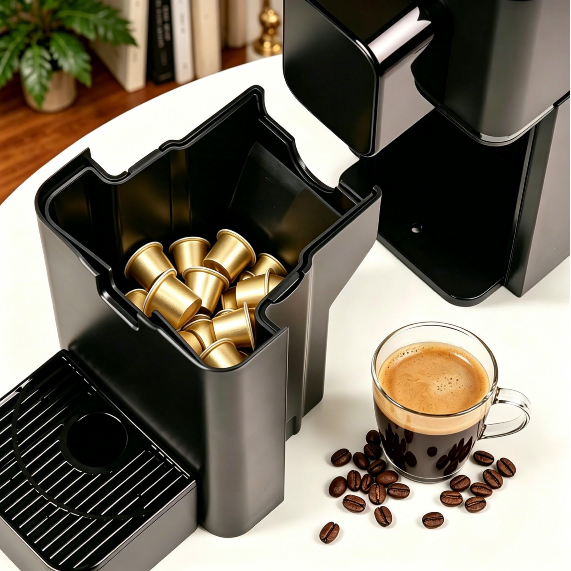 Machine à Café Capsules Pro 19 Bars, Cafetière Espresso Compacte, Température Personnalisée, Premier Café Toujours Chaud, Idéal Bureau et Commerce, Pré-infusion pour Arôme Intense, Noir