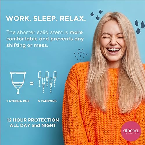 Miniatura 10 de Athena - Juego de 2 tazas menstruales  Juego grande y pequeño  Las tazas de período reutilizables originales más suaves para mujeres  para flujo