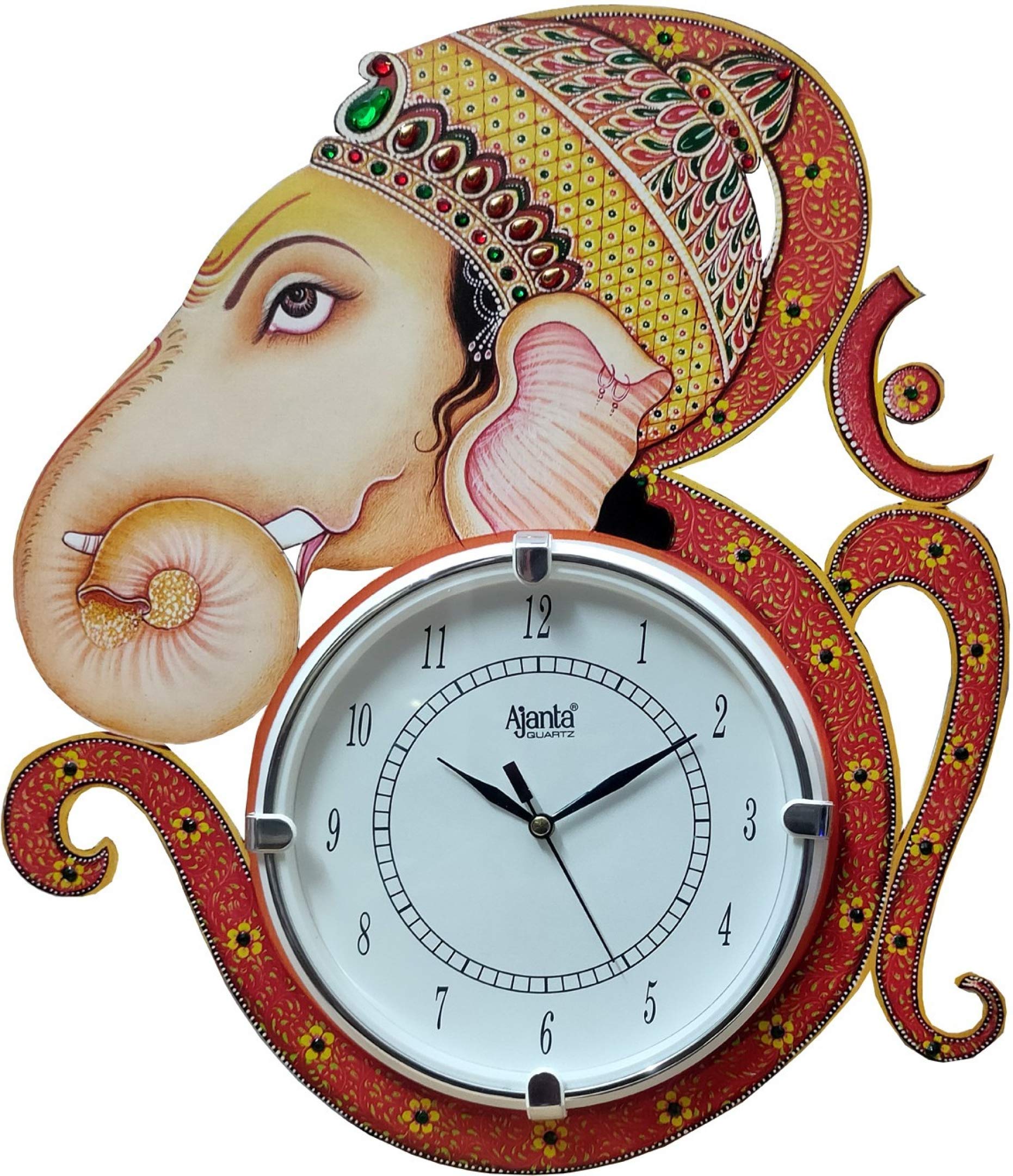 Shashank Wooden haindpainted ajanta Wall Clock