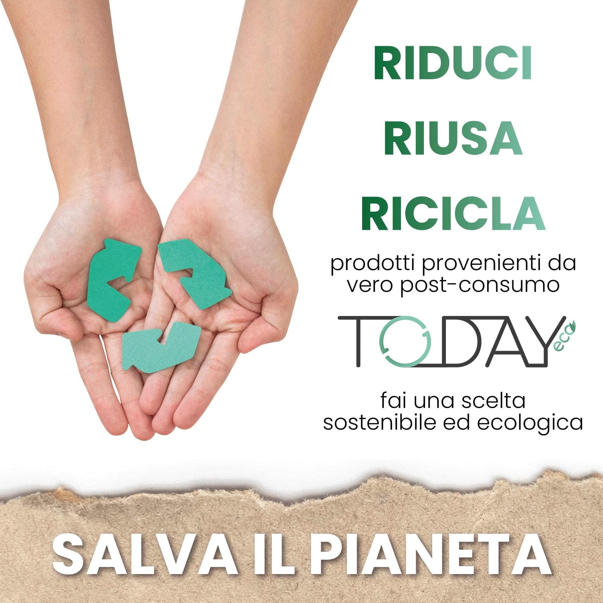 Today - Rullo togli peli animali: 16 Rotoli + 2 Manico in Plastica 95% Riciclata (24 fogli) Made in Italy. Spazzola levapelucchi adesiva per peli cane e gatto