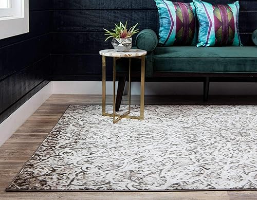 Miniatura 3 de Unique Loom Sofia Collection - Alfombra de área - Grace (6 x 9 pies, marrónmarfil)