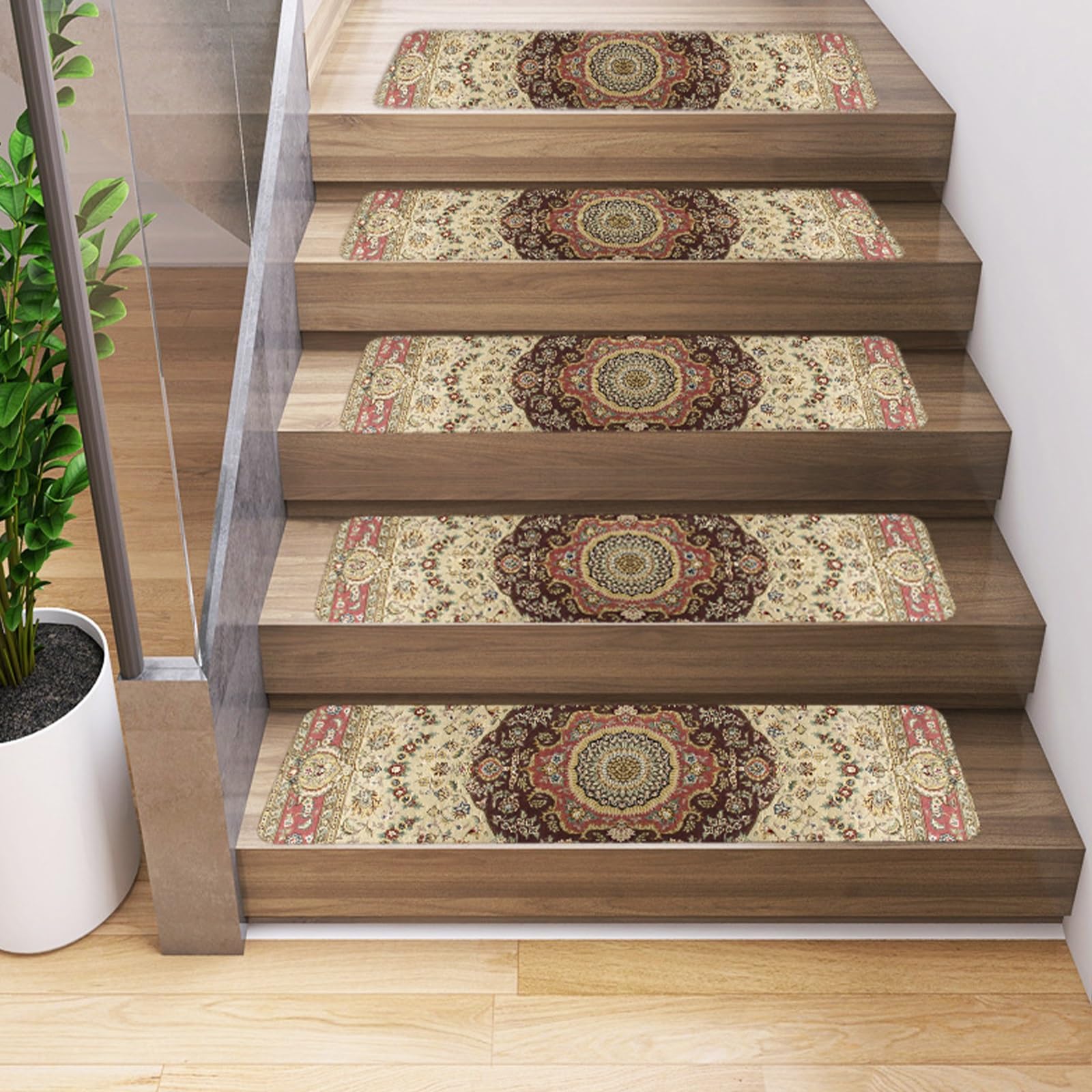 Peldaños de escalera para evitar resbalones con alfombras de seguridad de goma interiores