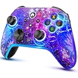 Wireless Switch Pro Controller for Nintendo Switch/OLED/Lite/Switch 2, 1200mAh Rechargeable Switch Controllers with 10 Colors LED & Cool Galaxy Nebula Design, Wake Up, Turbo, Vibration, Motion Control