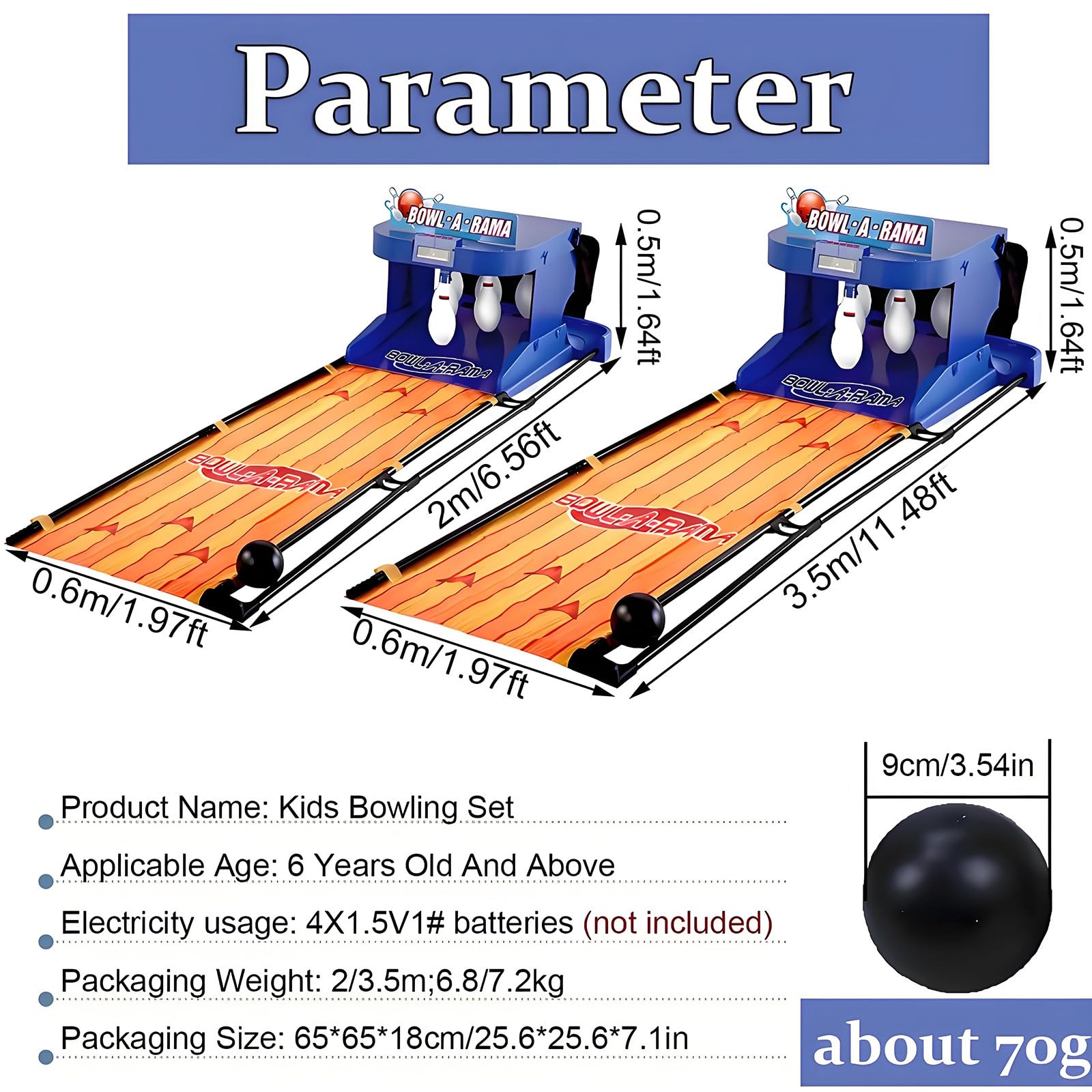 Gioco elettronico della pista da bowling per la casa, console sportiva interna con ripristino automatico, tabellone segnapunti a LED ed effetti sonori realistici