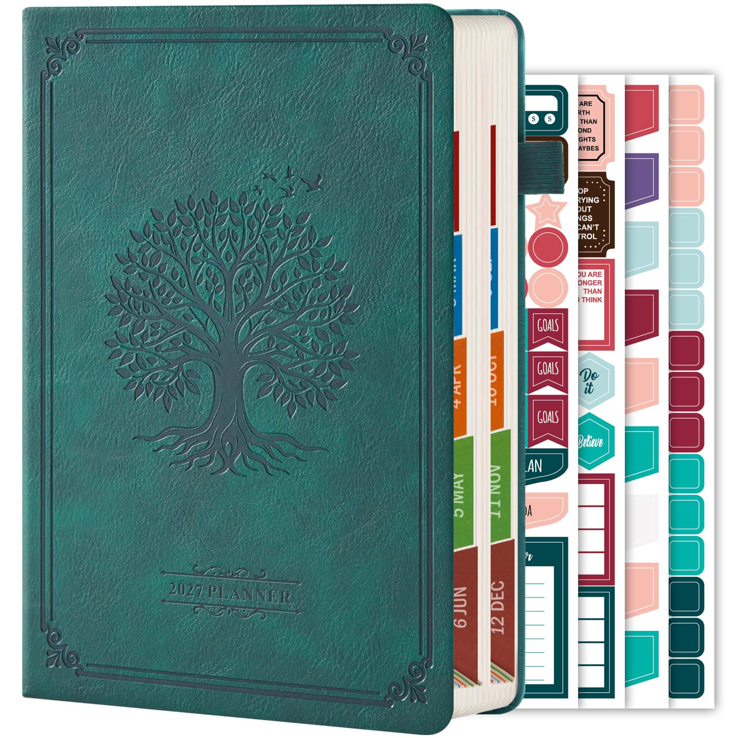 2027 Planner (Jan. 2027 - Dec. 2027), 2027 Diary A5 Page a Day, Daily Planner with Hourly Schedules, 4 Planning Stickers, Pen Loop, Calendars & Personal Organisers for Time Management, 14.3 X 21 cm