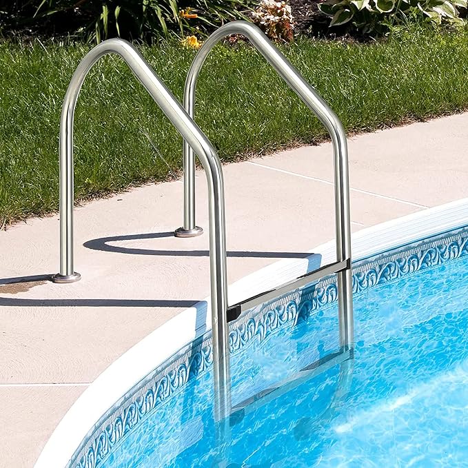 Escalera para piscina con pasamanos en acero inoxidable 2 escalones miniatura 2