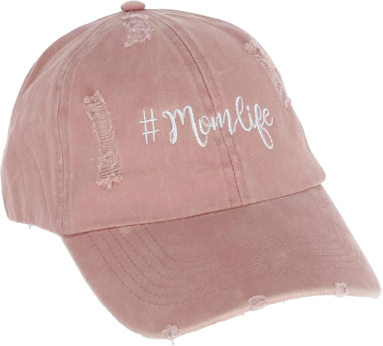David & Young Women's Distressed Mom Life Embroidered Baseball Cap