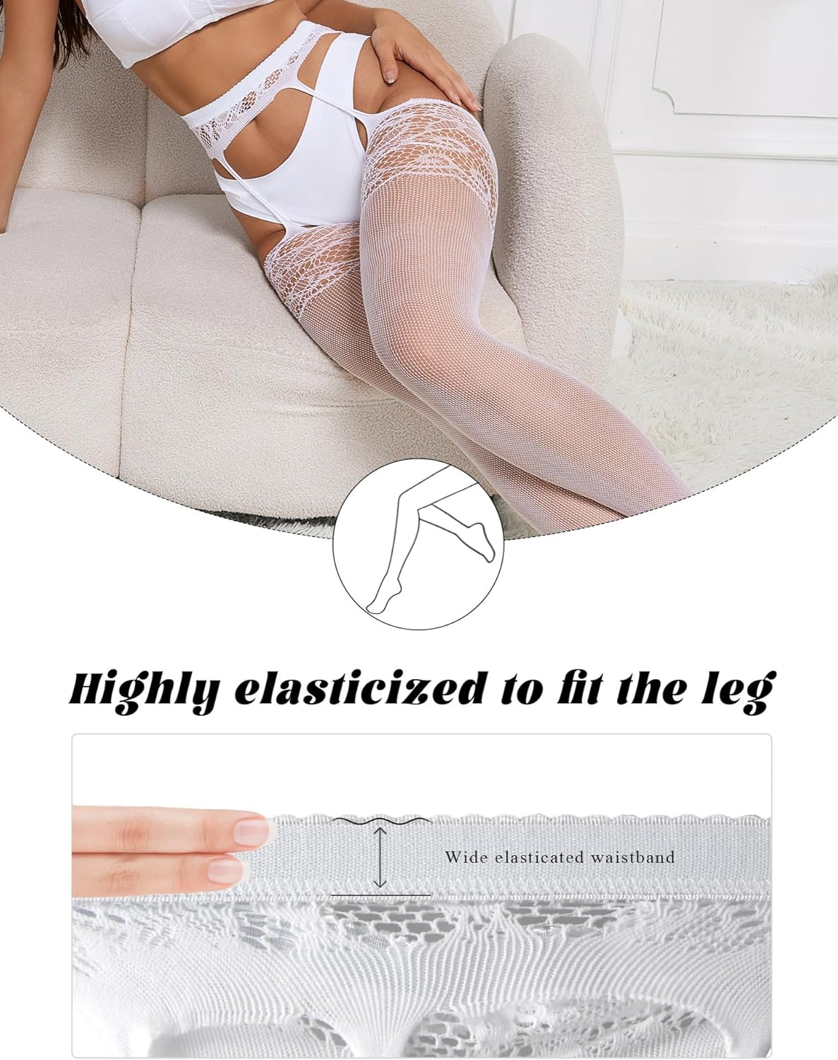 Suspender Tights Stockings for Women Sexy Lace Pantyhose with Garter Belt Plus Size XS-5XL - Image 4